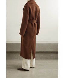 【国内発送】THE ROW コート Essentials Malika belted wool THE ROW Malika Belted Wool-Blend Felt Coat in Black | endource