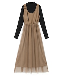 GRL | アシメチュールワンピースXハイネックリブトップスセット(ワンピース)