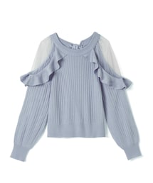 GRL | レース切り替えショルダーフリルニットトップス(ニット/セーター)