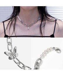 イミテーションアクセサリー約3kg no brand（ノーブランド）の「ネックレス 太めチェーン 蝶