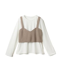 GRL（グレイル）の「ロンTXニットビスチェセット（Tシャツ/カットソー）」