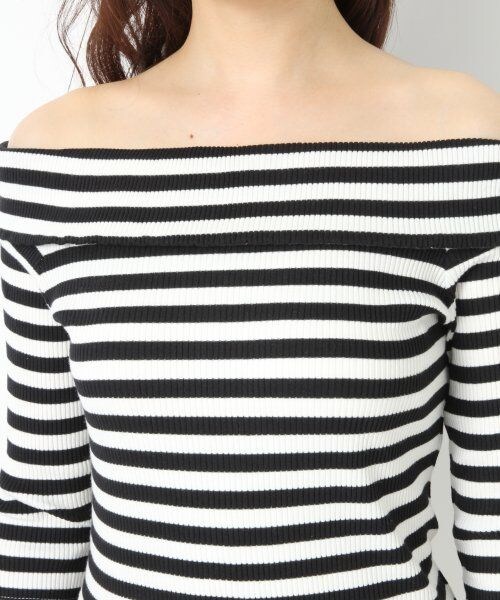 LOWRYS FARM（ローリーズファーム）の「テレコオフタートルプルオーバーロングスリーブ（トップス・レディース・オフ/ボーダー/チャコールグレー/ネイビー・Ｍ/Ｌ）」の8枚目の写真