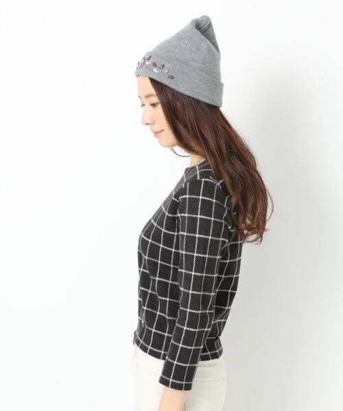 LOWRYS FARM(ローリーズファーム)の「ジャガードコウシチェックプルオーバーロングスリーブ(トップス・レディース・ブラック×ホワイト/ネイビー×レッド・M/L)」の3枚目の写真