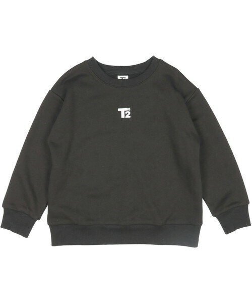 T>>2（ティーツー）の「プリントトレーナー（スウェット・キッズ・06.ブラック/05.マスタード/01.ベージュ/02.ブラック/03.ピンク/04.キャメル/07.ベージュ/08.杢グレー・80-150）」の2枚目の写真