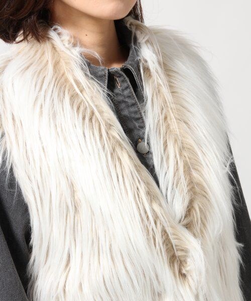 LEPSIM(レプシィム)の「フェイクファーベスト(トップス・レディース・ベージュ/サックス・FREE SIZE)」の7枚目の写真