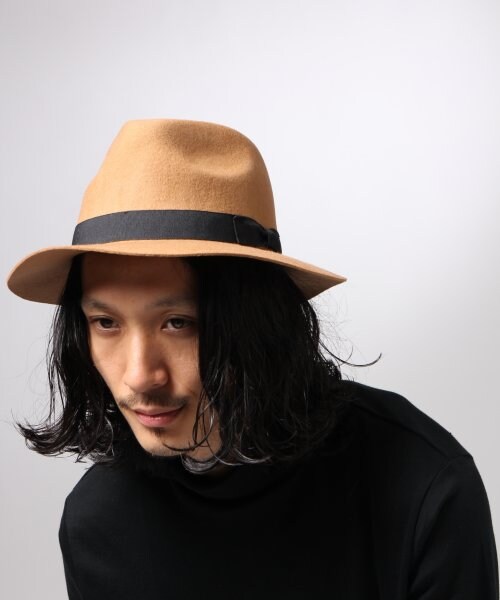 HARE(ハレ)の「ロングブリムHAT(アクセサリー・メンズ・ブラック/キャメル・ONE SIZE)」の2枚目の写真