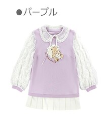 Bobon21 | SleepyBear袖透けスウェットワンピース-全2色-(ワンピース)