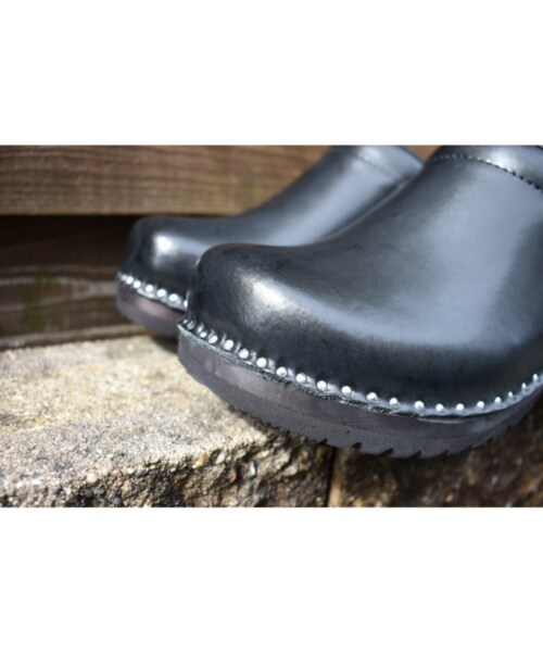 troentorp（トロエントープ）の「TROENTORP Van Gogh Classic Sweadish Clog スムースレザー クロッグ  BLACK（ブーツ・その他）」の6枚目の写真