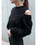 no brand | ｟即納｠cross button knit(針織衫)