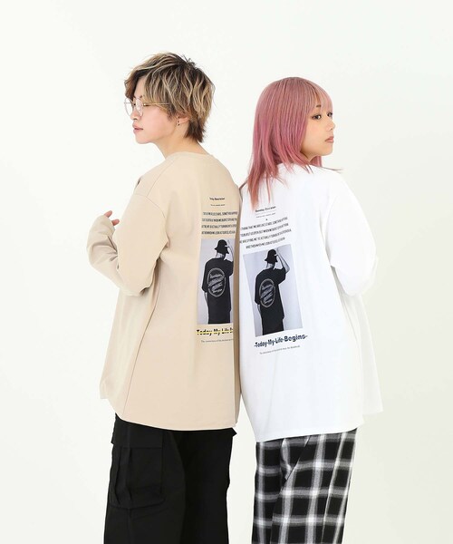 BOYSHE(ボーイシー)の「SUNDAY バックフォトプリントロングT ホワイト(Tシャツ/カットソー・レディース・その他)」の8枚目の写真