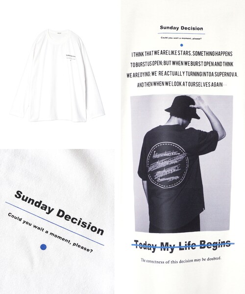 BOYSHE(ボーイシー)の「SUNDAY バックフォトプリントロングT ホワイト(Tシャツ/カットソー・レディース・その他)」の14枚目の写真