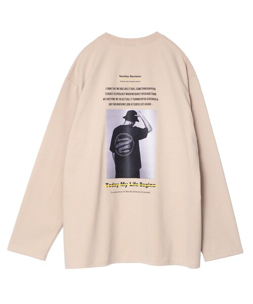 BOYSHE（ボーイシー）の「SUNDAY バックフォトプリントロングT　ベージュ（Tシャツ/カットソー・レディース・その他）」の12枚目の写真