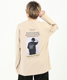 BOYSHE | SUNDAY バックフォトプリントロングT　ベージュ(Tシャツ/カットソー)