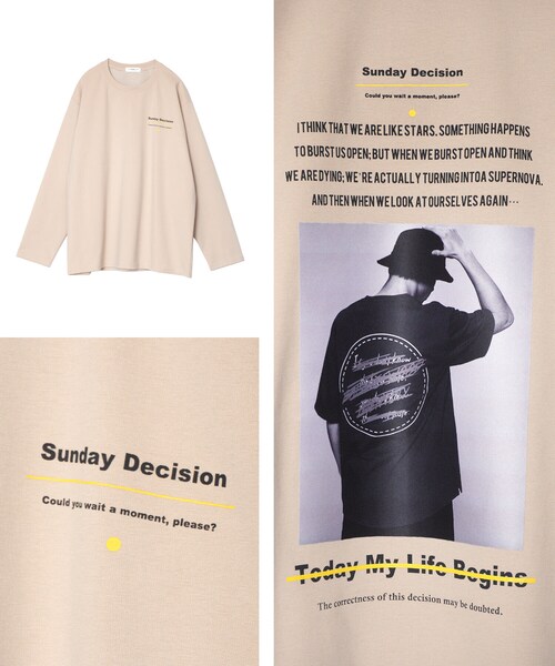 BOYSHE（ボーイシー）の「SUNDAY バックフォトプリントロングT　ベージュ（Tシャツ/カットソー・レディース・その他）」の13枚目の写真