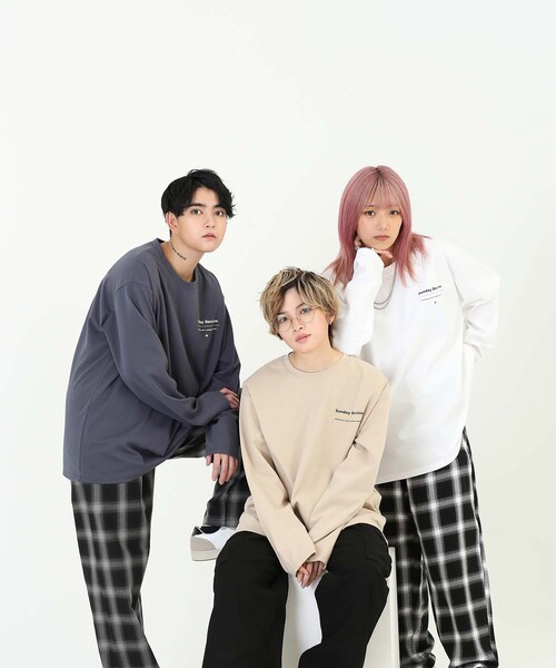 BOYSHE（ボーイシー）の「SUNDAY バックフォトプリントロングT　ベージュ（Tシャツ/カットソー・レディース・その他）」の9枚目の写真