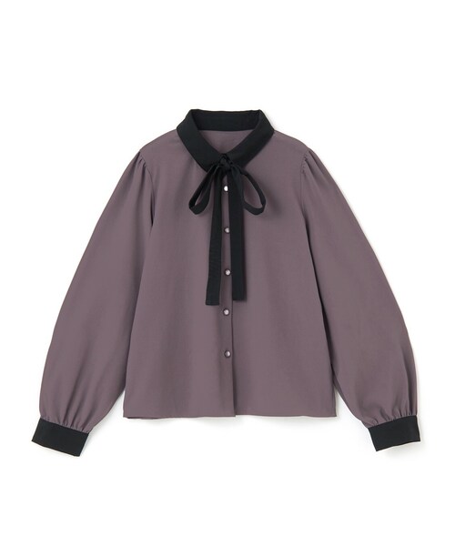 Grl グレイル の リボンタイ付きバイカラーブラウス シャツ ブラウス Wear
