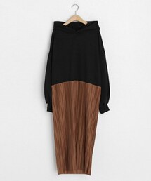 DHOLIC | 裏起毛フードプリーツワンピース(ワンピース)