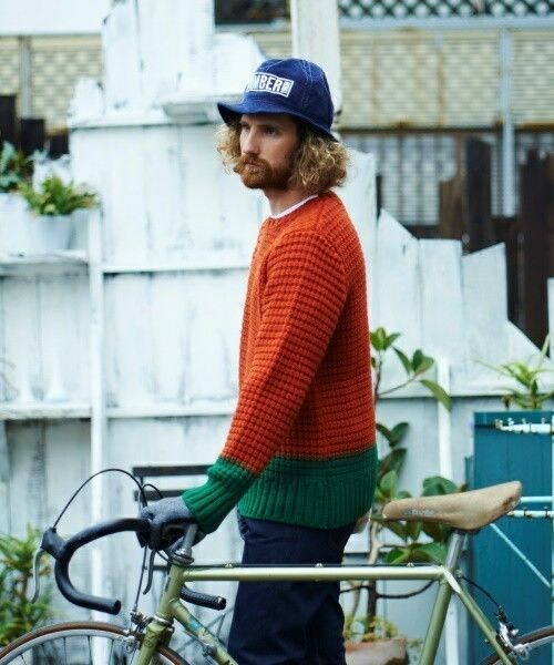 NOT RIGID(ノットリジット)の「NOT RIGID/ノットリジッド/LINKS BONE CREW KNIT(ニット/セーター・メンズ・ネイビー/オレンジ/その他1/その他2/その他3/チャコール・38/40/42)」の5枚目の写真