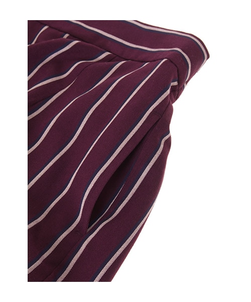 w closet(ダブルクローゼット)の「【A/W】レジメンタルストライプ柄ストレッチタイトスカート(パンツ・レディース・ボルドー/ネイビー・FREE)」の7枚目の写真