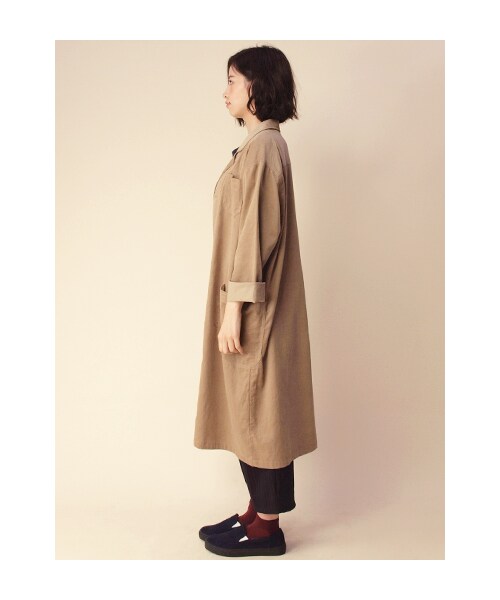 w closet（ダブルクローゼット）の「【A/W】21Wコーデュロイショップコート（トップス・レディース・ミント/ライトベージュ/Dネイビー・FREE）」の5枚目の写真