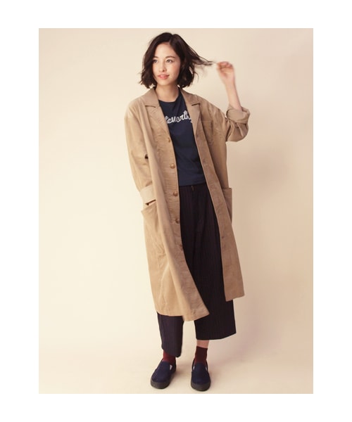 w closet（ダブルクローゼット）の「【A/W】21Wコーデュロイショップコート（トップス・レディース・ミント/ライトベージュ/Dネイビー・FREE）」の12枚目の写真