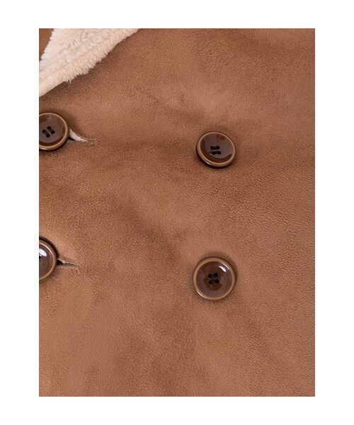 w closet（ダブルクローゼット）の「【予約】フェイクムートンドロップショルダーダブルコート（トップス・レディース・ライトベージュ/モカグレー・FREE）」の8枚目の写真