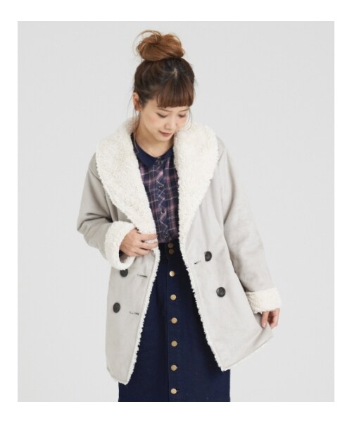 MAJESTIC LEGON（マジェスティックレゴン）の「【予約】○フェイクムートンコート（ジャケット/アウター・レディース・ベージュ/アイボリー/グレージュ・Free）」の13枚目の写真