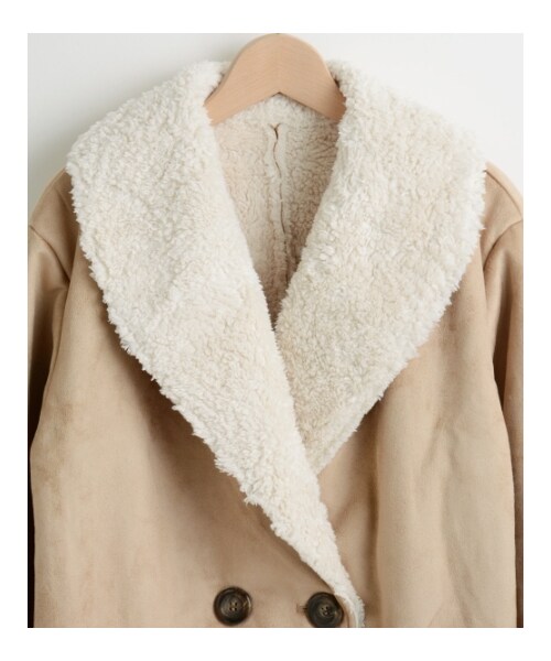 MAJESTIC LEGON（マジェスティックレゴン）の「【予約】○フェイクムートンコート（ジャケット/アウター・レディース・ベージュ/アイボリー/グレージュ・Free）」の7枚目の写真