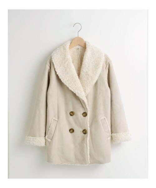 MAJESTIC LEGON（マジェスティックレゴン）の「【予約】○フェイクムートンコート（ジャケット/アウター・レディース・ベージュ/アイボリー/グレージュ・Free）」の3枚目の写真