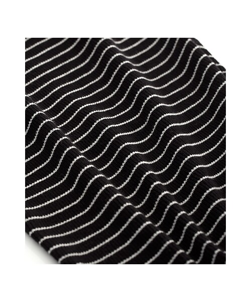 gracegift（グレースギフト）の「爛漫初秋 韓國圓領針織條紋背心（その他・レディース・黑・F）」の3枚目の写真