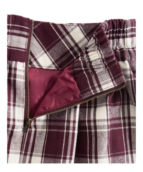 MAJESTIC LEGON（マジェスティックレゴン）の「○チェックIラインSK（パンツ・レディース・レッド柄/グリーン柄/ネイビー柄・Free）」の4枚目の写真