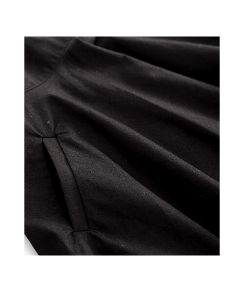 gracegift（グレースギフト）の「俏皮佳人 韓國復古高腰傘裙（スカート・レディース・黑/綠・S/M）」の3枚目の写真