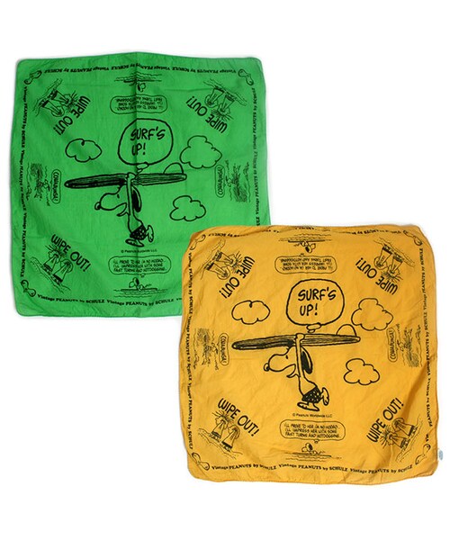 One deux boo（ワンドゥーブー）の「バンダナ（サーフアップ柄 ）（ファッション雑貨・キッズ・グリーン/イエロー・Free Size）」の3枚目の写真