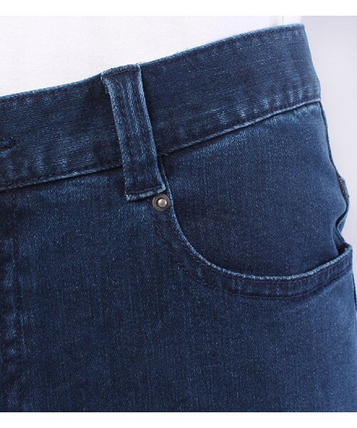 mysty woman（ミスティウーマン）の「サルエル風切り替えデニムパンツ（その他・レディース・ネイビー/ブルー・M）」の5枚目の写真