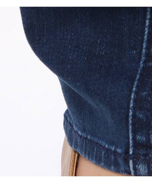 mysty woman（ミスティウーマン）の「サルエル風切り替えデニムパンツ（その他・レディース・ネイビー/ブルー・M）」の7枚目の写真