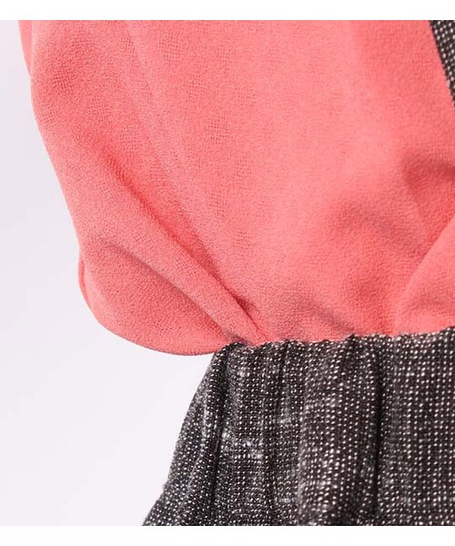 mysty woman（ミスティウーマン）の「ノースリーブトップス×吊りスカートセット（ワンピース/ドレス・レディース・オフホワイト/ライトオレンジ/ネイビー・M）」の9枚目の写真