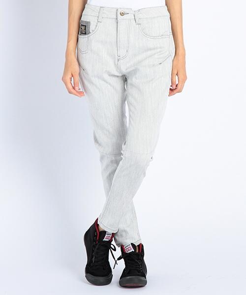 DOUBLE NAME（ダブルネーム）の「バイカラーツイルスリムサルエルパンツ（パンツ・ブラック/グリーン/ワイン/キナリ・S/M/L）」の4枚目の写真