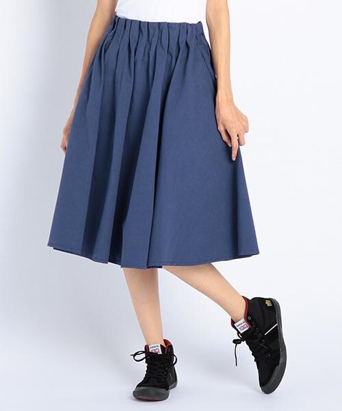 DOUBLE NAME(ダブルネーム)の「インベルレスギャザースカート(スカート・ネイビー/グリーン/イエロー/ブラウン・FREE)」の1枚目の写真