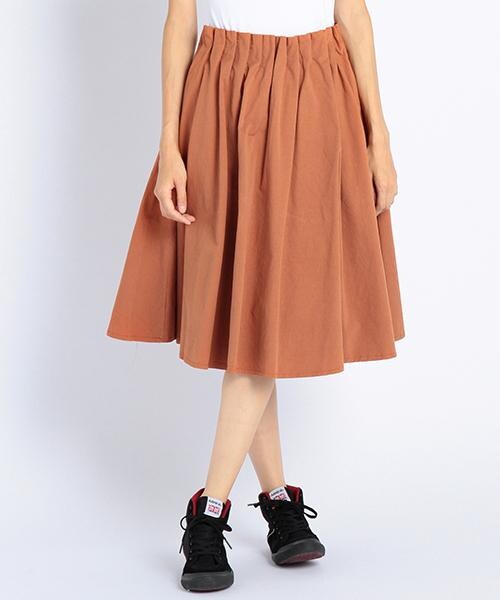 DOUBLE NAME(ダブルネーム)の「インベルレスギャザースカート(スカート・ネイビー/グリーン/イエロー/ブラウン・FREE)」の2枚目の写真