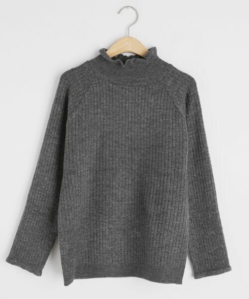 DHOLIC（ディーホリック）の「フリルネックラグランニット（ニット/セーター・レディース・ブラック/ホワイト/グレー/その他・FREE）」の3枚目の写真