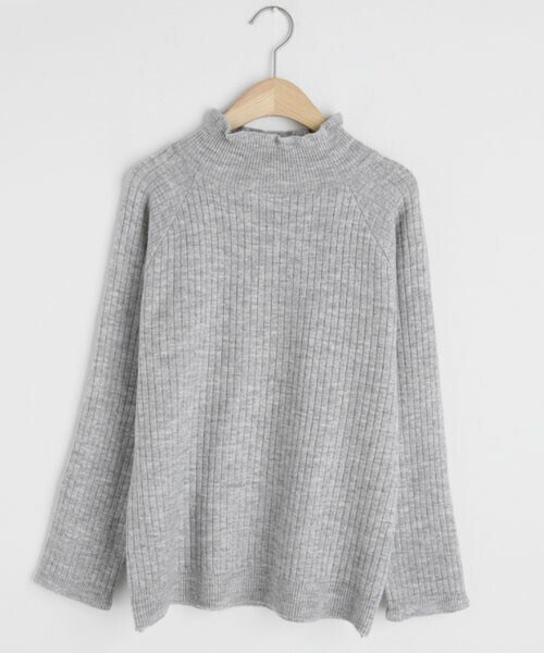 DHOLIC（ディーホリック）の「フリルネックラグランニット（ニット/セーター・レディース・ブラック/ホワイト/グレー/その他・FREE）」の4枚目の写真