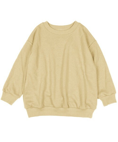 T>>2(ティーツー)の「無地トレーナー(スウェット・レディース・04.カーキ/01.ベージュ/02.ピンク/03.イエロー/05.ブラウン/06.グレーブルー/07.杢グレー/08.ブラック・80-150/M(ママサイズ)/L(パパサイズ))」の5枚目の写真