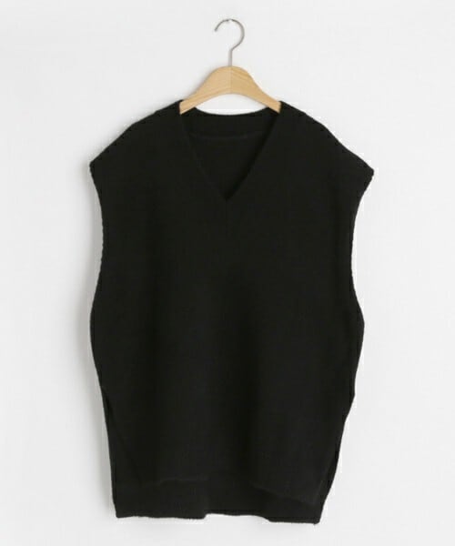 DHOLIC（ディーホリック）の「Vネックルーズベスト（ベスト・レディース・ベージュ/ブラック/グレー/レッド/その他・FREE）」の2枚目の写真