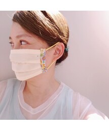 no brand（ノーブランド）の「肌に優しい極うす綿ガーゼ素材オシャレ抗菌マスク　スワロフスキー付き（レモンイエロー　×　ボタニカルイエロー）（その他）」