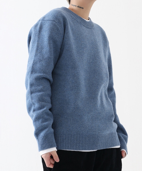 STONE 青 クルーネックセーター BOYSHE(ボーイシー)の「プレミアムラム クルーネックニット