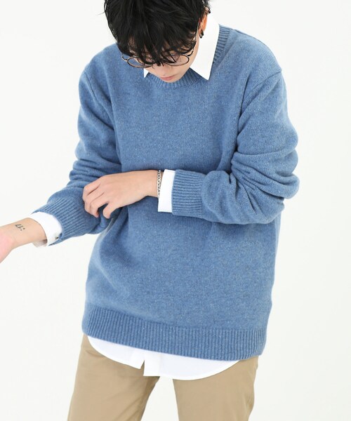 BOYSHE(ボーイシー)の「プレミアムラム クルーネックニット ディープブルー(ニット/セーター・レディース・その他)」の10枚目の写真