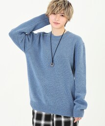 BOYSHE | プレミアムラム クルーネックニット　ディープブルー(ニット/セーター)
