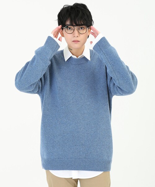 BOYSHE(ボーイシー)の「プレミアムラム クルーネックニット ディープブルー(ニット/セーター・レディース・その他)」の11枚目の写真