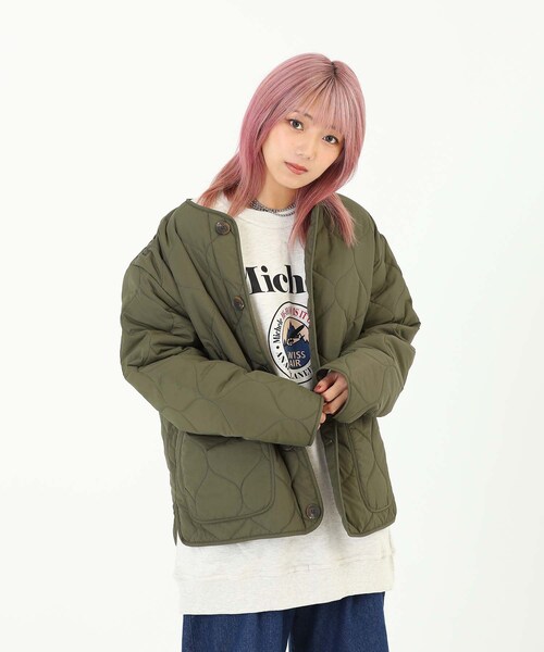 BOYSHE(ボーイシー)の「キルトショートブルゾン カーキ(ブルゾン・レディース・その他)」の13枚目の写真