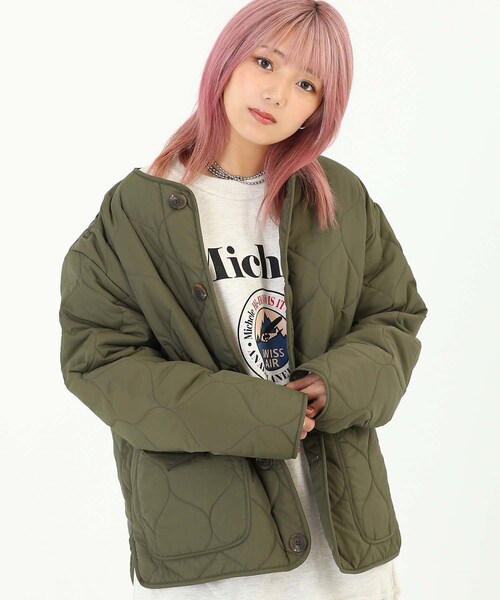 BOYSHE(ボーイシー)の「キルトショートブルゾン カーキ(ブルゾン・レディース・その他)」の11枚目の写真